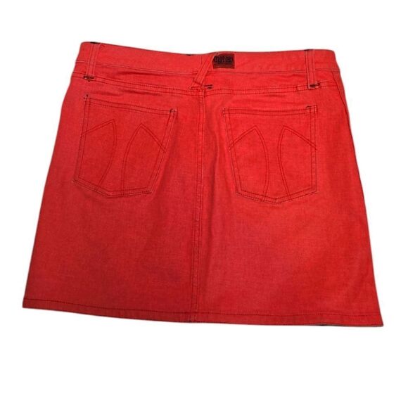 Y2K Tripp reversible animal print leopard red denim mini skirt L/XL - Picture 5 of 10